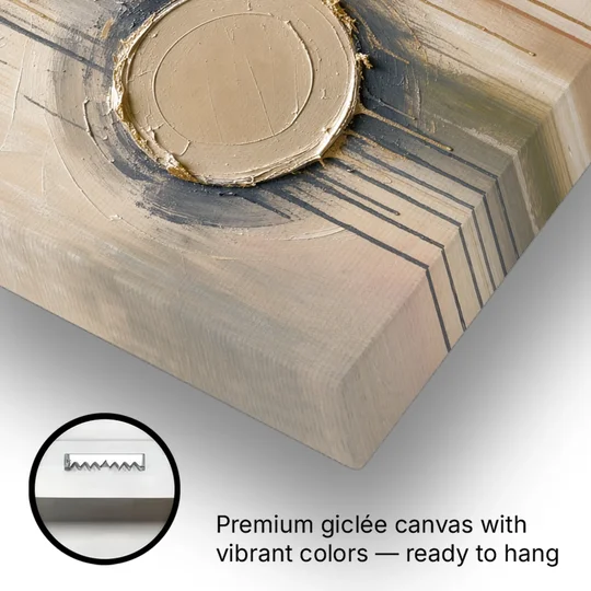 3D Textured Terracotta Disc Trio - Canvas Wall Art - Gallery Wrap Corner