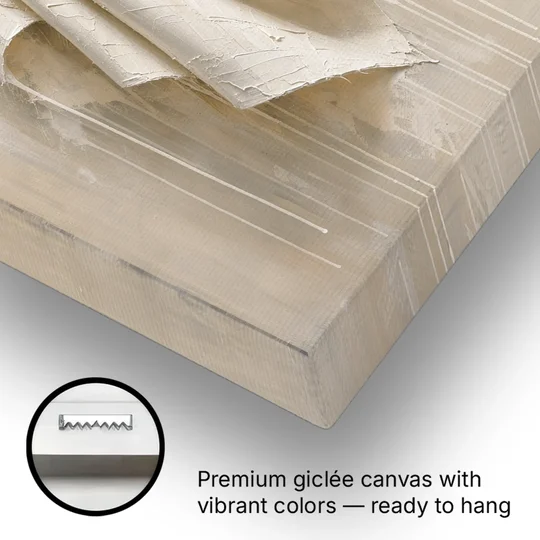 3D White Wall Art of Draped Plaster Cloth - Canvas Wall Art - Gallery Wrap Corner