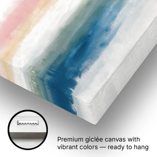 Abstract Art Above Bed with Tangerine Haze - Canvas Wall Art - Gallery Wrap Corner