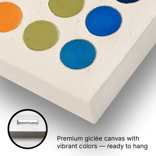 Abstract Art for Bedroom with Fading Painted Circles - Canvas Wall Art - Gallery Wrap Corner