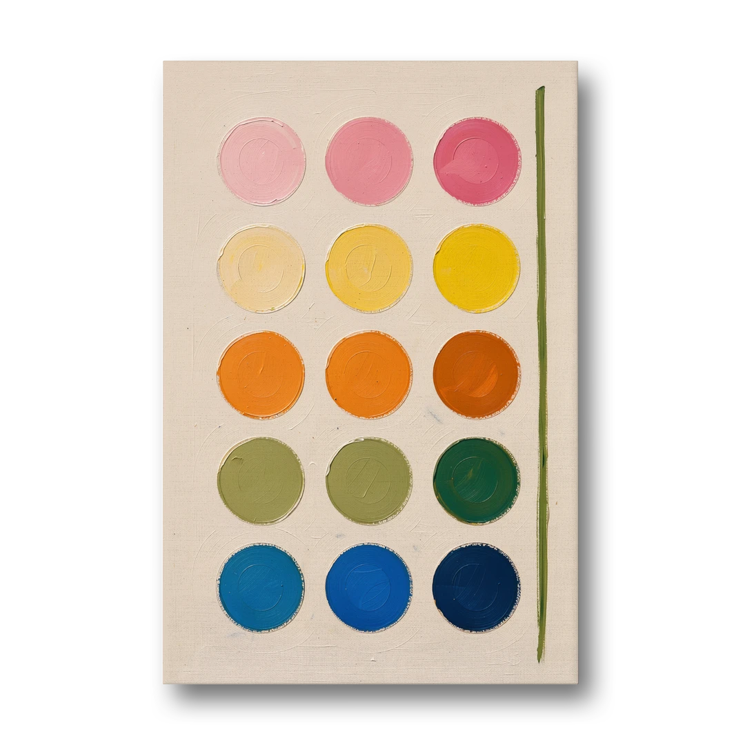Abstract Art for Bedroom with Fading Painted Circles - Canvas Wall Art - Front