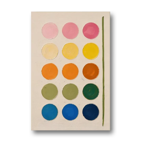 Abstract Art for Bedroom with Fading Painted Circles - Canvas Wall Art - Front
