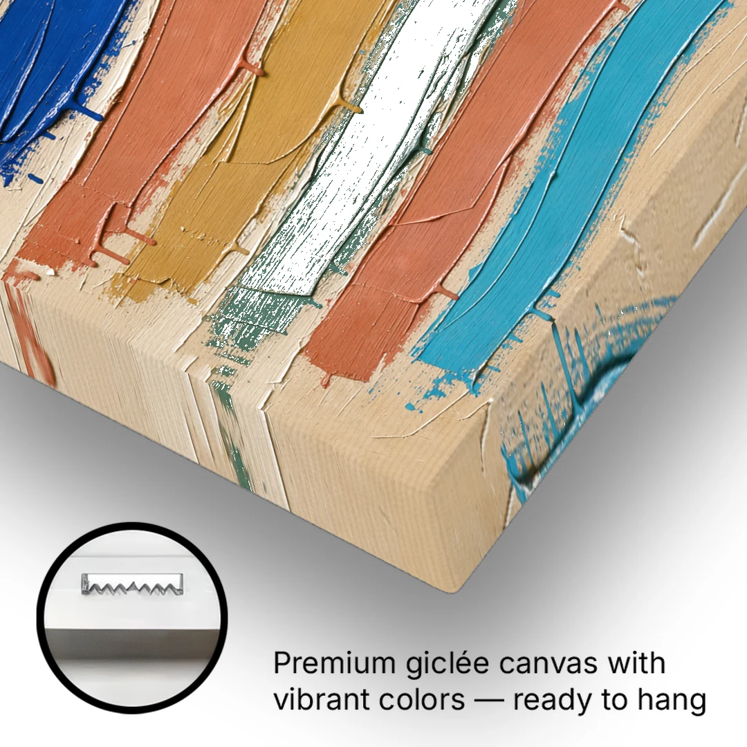 Abstract Canvas Prints Dripping Color Bands - Canvas Wall Art - Gallery Wrap Corner