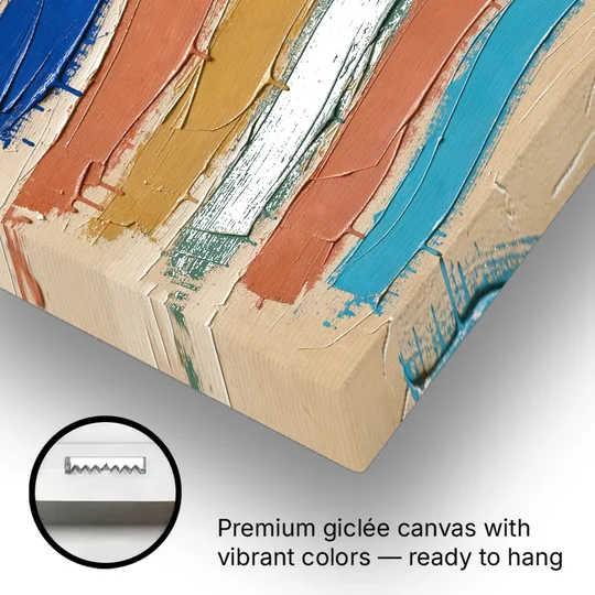 Abstract Canvas Prints Dripping Color Bands - Canvas Wall Art - Gallery Wrap Corner