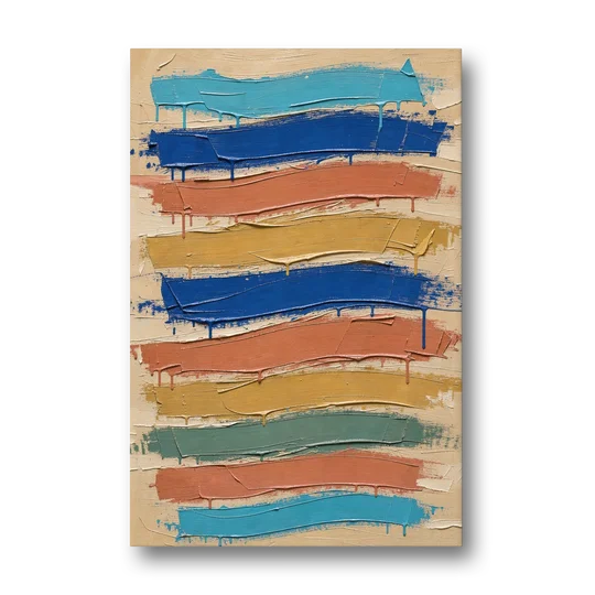 Abstract Canvas Prints Dripping Color Bands - Canvas Wall Art - Front