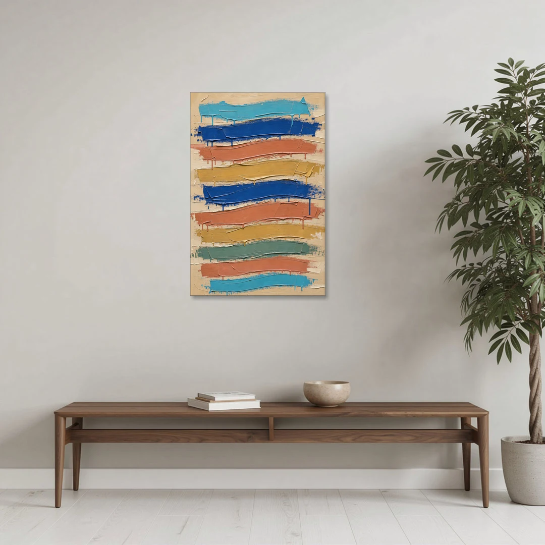 Abstract Canvas Prints Dripping Color Bands - Canvas Wall Art - Coffee Table - 24x36