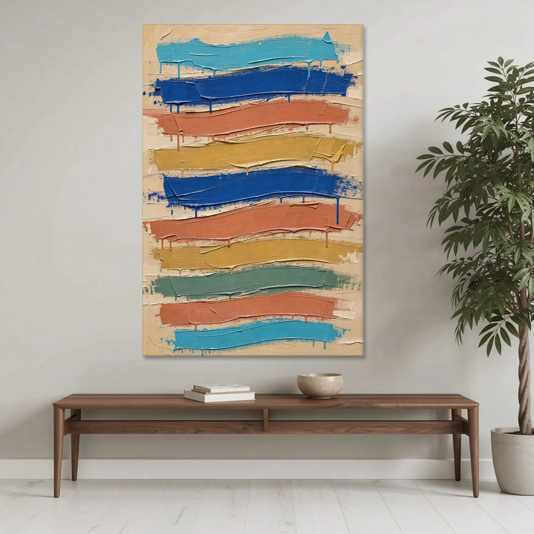 Abstract Canvas Prints Dripping Color Bands - Canvas Wall Art - Coffee Table - 40x60
