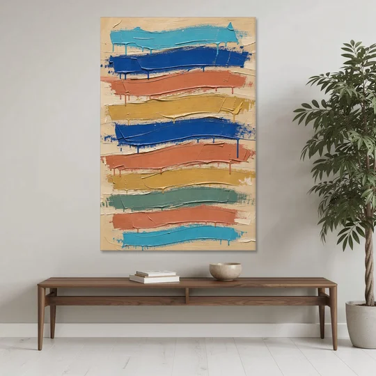 Abstract Canvas Prints Dripping Color Bands - Canvas Wall Art - Coffee Table - 40x60