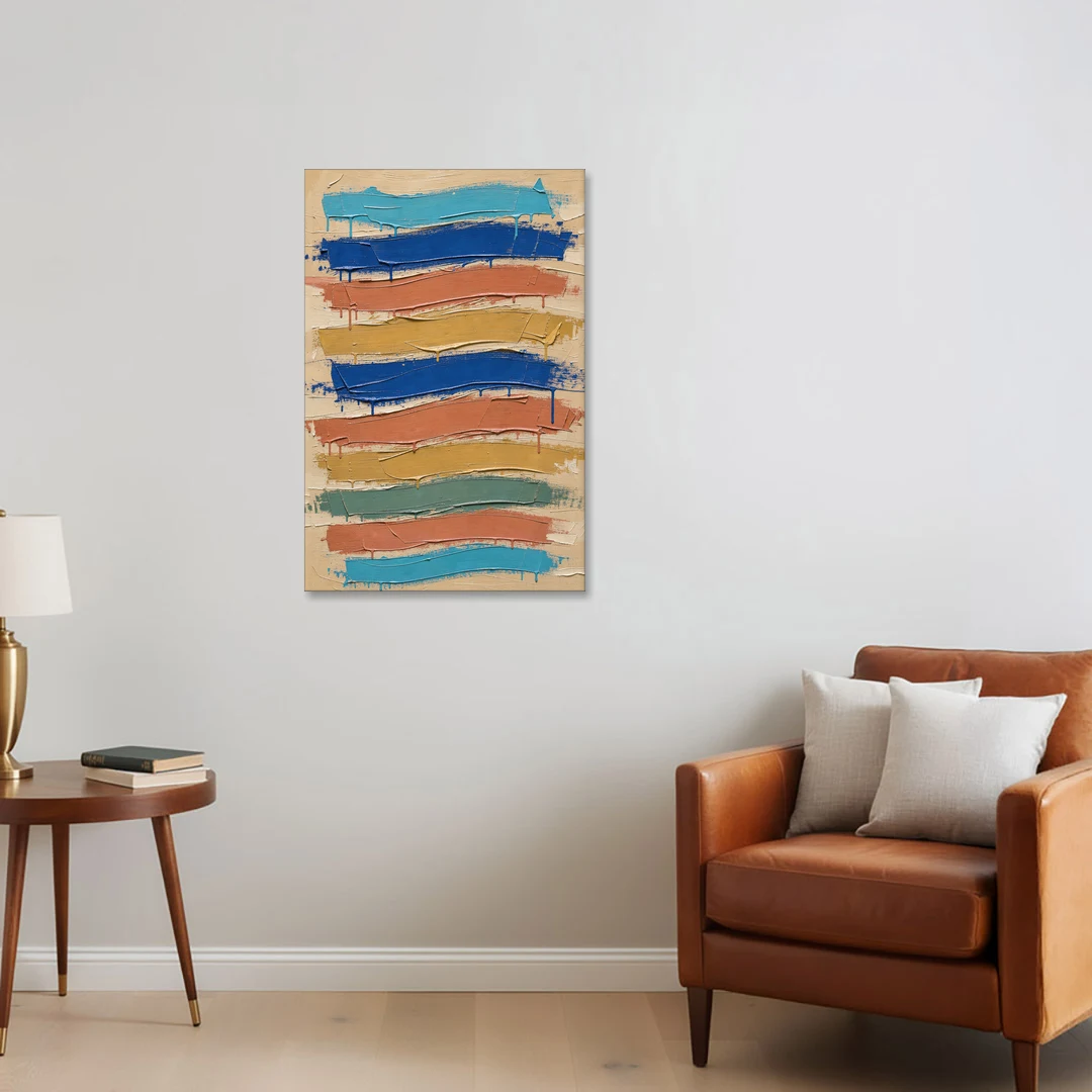 Abstract Canvas Prints Dripping Color Bands - Canvas Wall Art - Sofa - 24x36