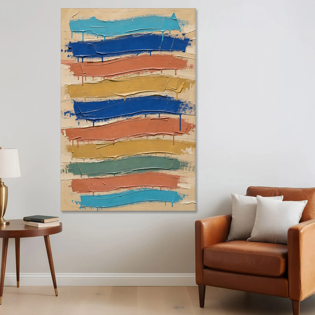 Abstract Canvas Prints Dripping Color Bands - Canvas Wall Art - Sofa - 40x60
