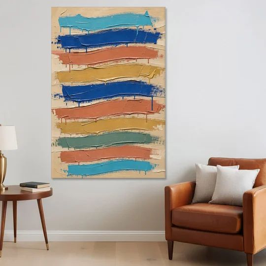 Abstract Canvas Prints Dripping Color Bands - Canvas Wall Art - Sofa - 40x60