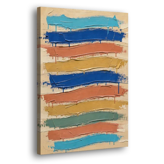 Abstract Canvas Prints Dripping Color Bands - Canvas Wall Art - Side
