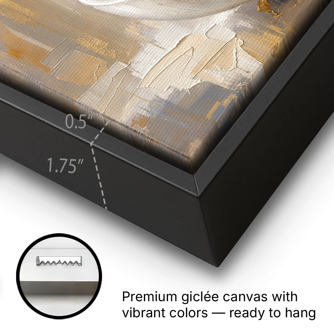 Abstract Coffee Art Pour and Swirl for the Kitchen - Black Framed Canvas Wall Art - Gallery Wrap Corner