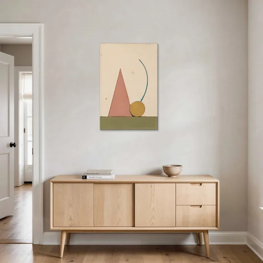 Abstract Geometric Wall Art of a Circle at Rest - Canvas Wall Art - Coffee Table - 24x36