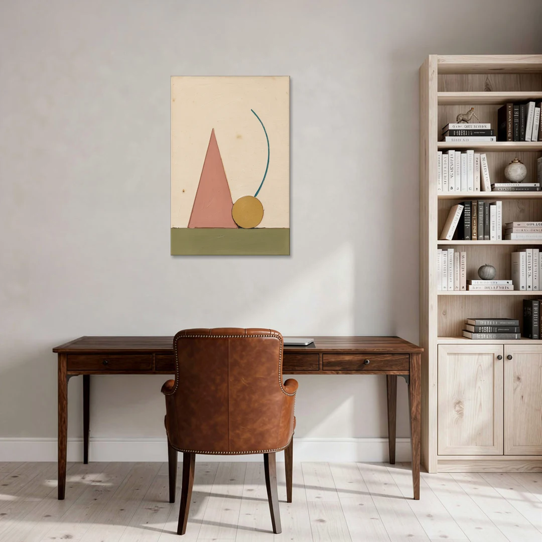 Abstract Geometric Wall Art of a Circle at Rest - Canvas Wall Art - Office - 24x36