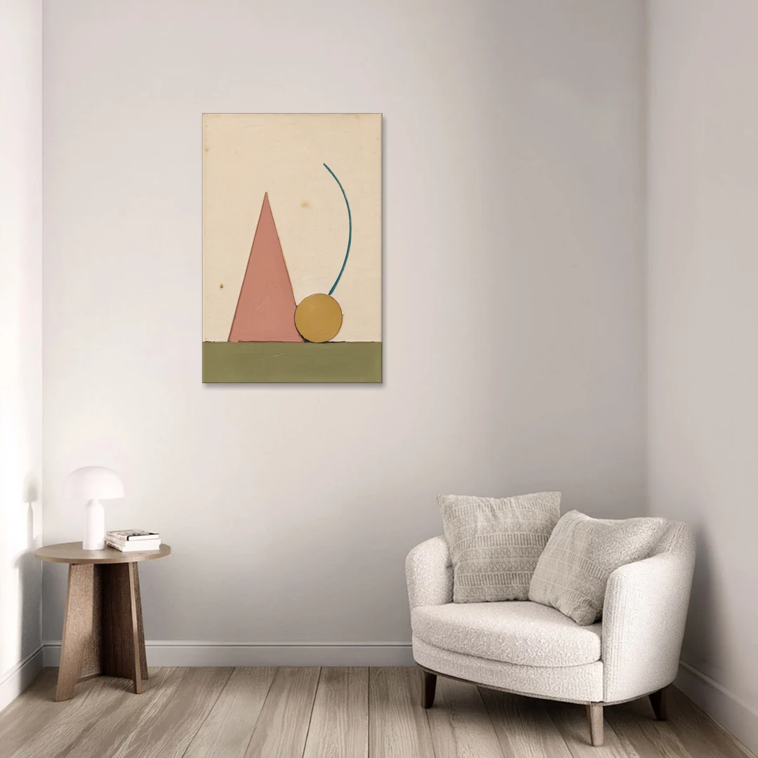 Abstract Geometric Wall Art of a Circle at Rest - Canvas Wall Art - Sofa - 24x36
