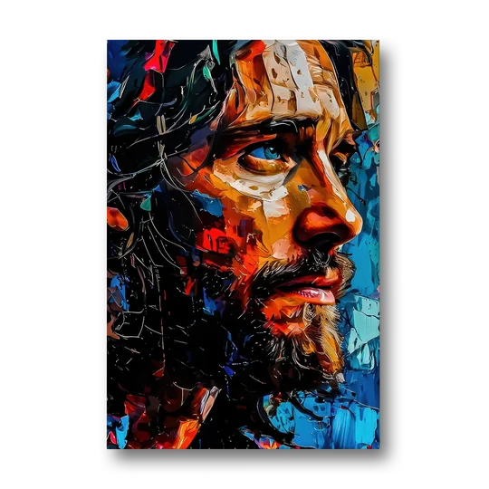 Abstract Jesus Portrait - Canvas Wall Art - Front
