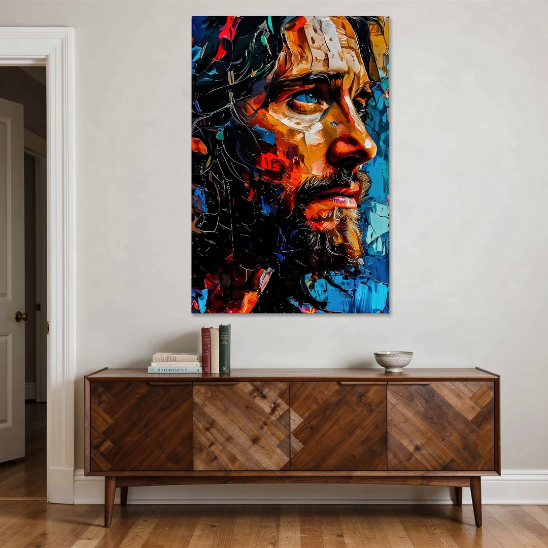 Abstract Jesus Portrait - Canvas Wall Art - Coffee Table - 40x60
