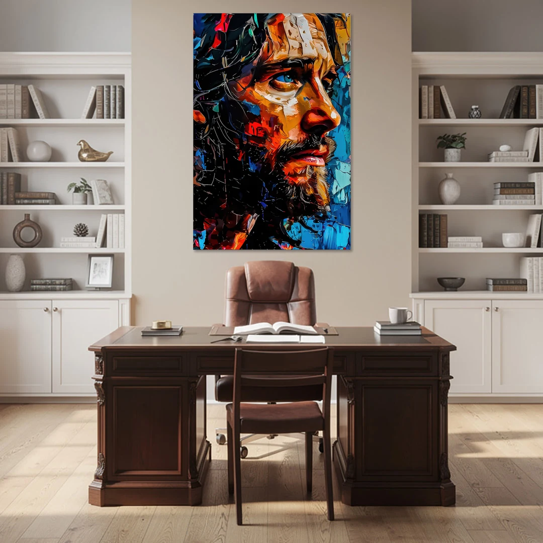 Abstract Jesus Portrait - Canvas Wall Art - Office - 40x60