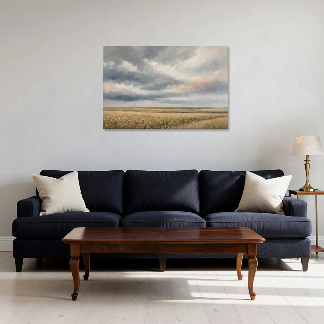 Abstract Landscape Canvas Art of the Open Prairie - Canvas Wall Art - Sofa - 36x24