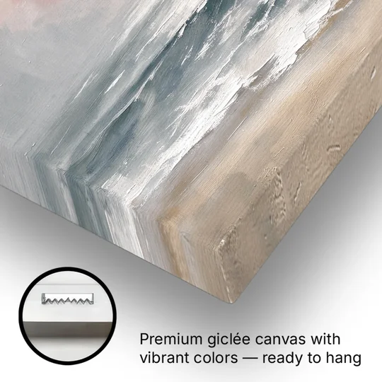 Abstract Pink Sun Through Sea Mist for the Bedroom - Canvas Wall Art - Gallery Wrap Corner