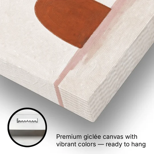 Abstract Shapes Wall Art with Arch, Pebble and Leaf - Canvas Wall Art - Gallery Wrap Corner