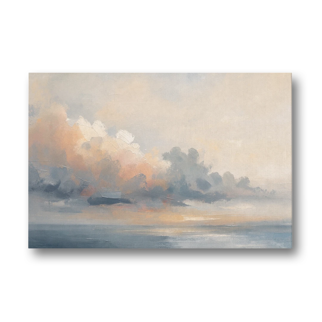 Abstract Sky Painting with Peach Cloud Bank - Canvas Wall Art - Front