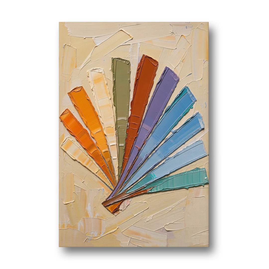 Abstract Sunset Knife Fan for the Dining Room - Canvas Wall Art - Front