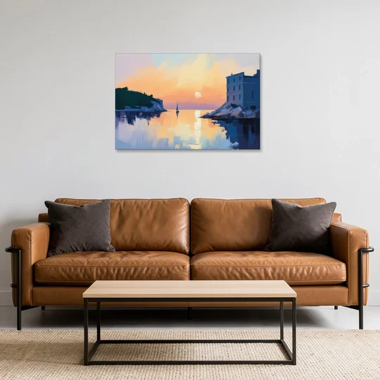 Adriatic Sunset - Canvas Wall Art - Sofa - 36x24