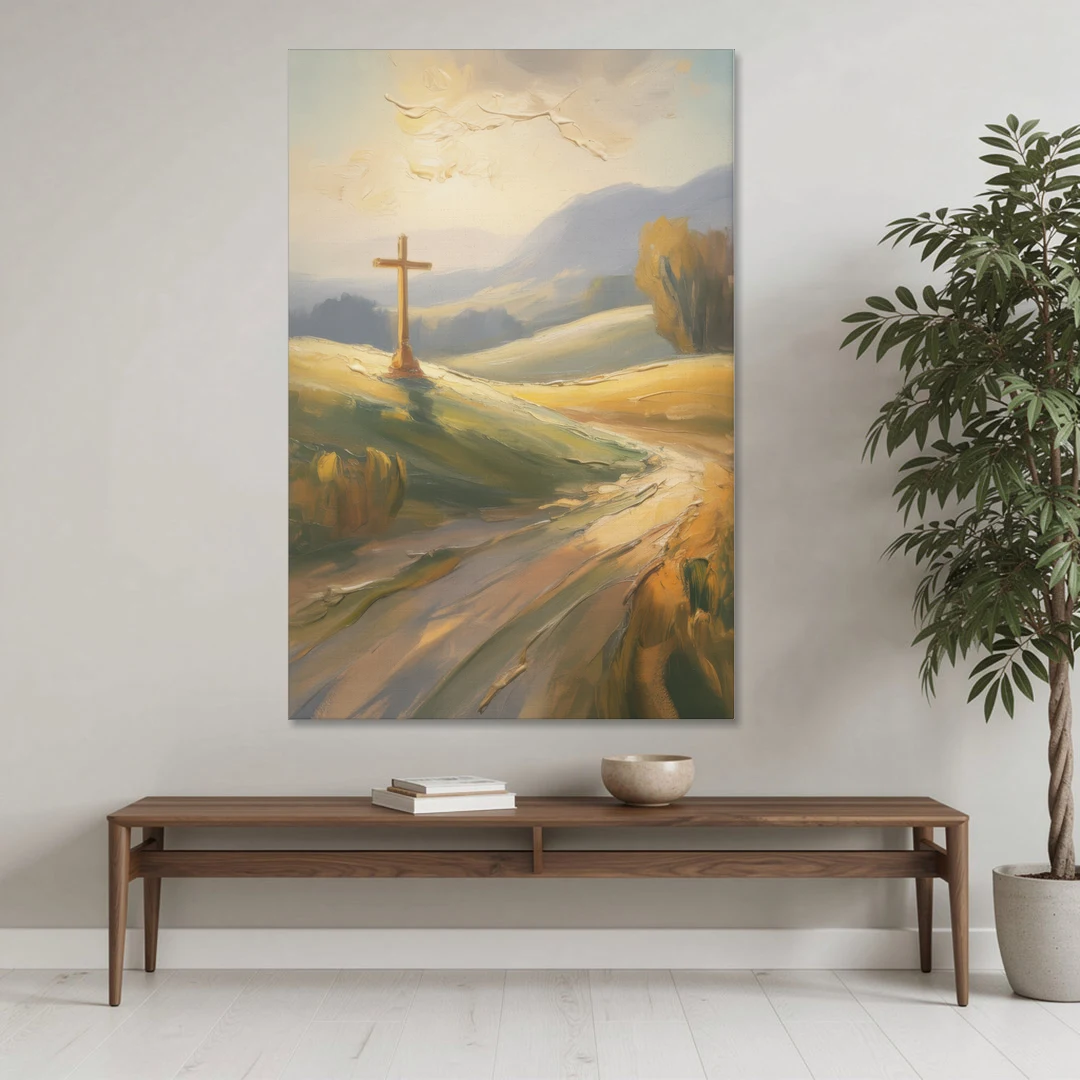 Aesthetic Christian Serene Hillscape - Canvas Wall Art - Coffee Table - 40x60