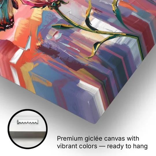 Affectionate Butterfly Kiss - Canvas Wall Art - Gallery Wrap Corner