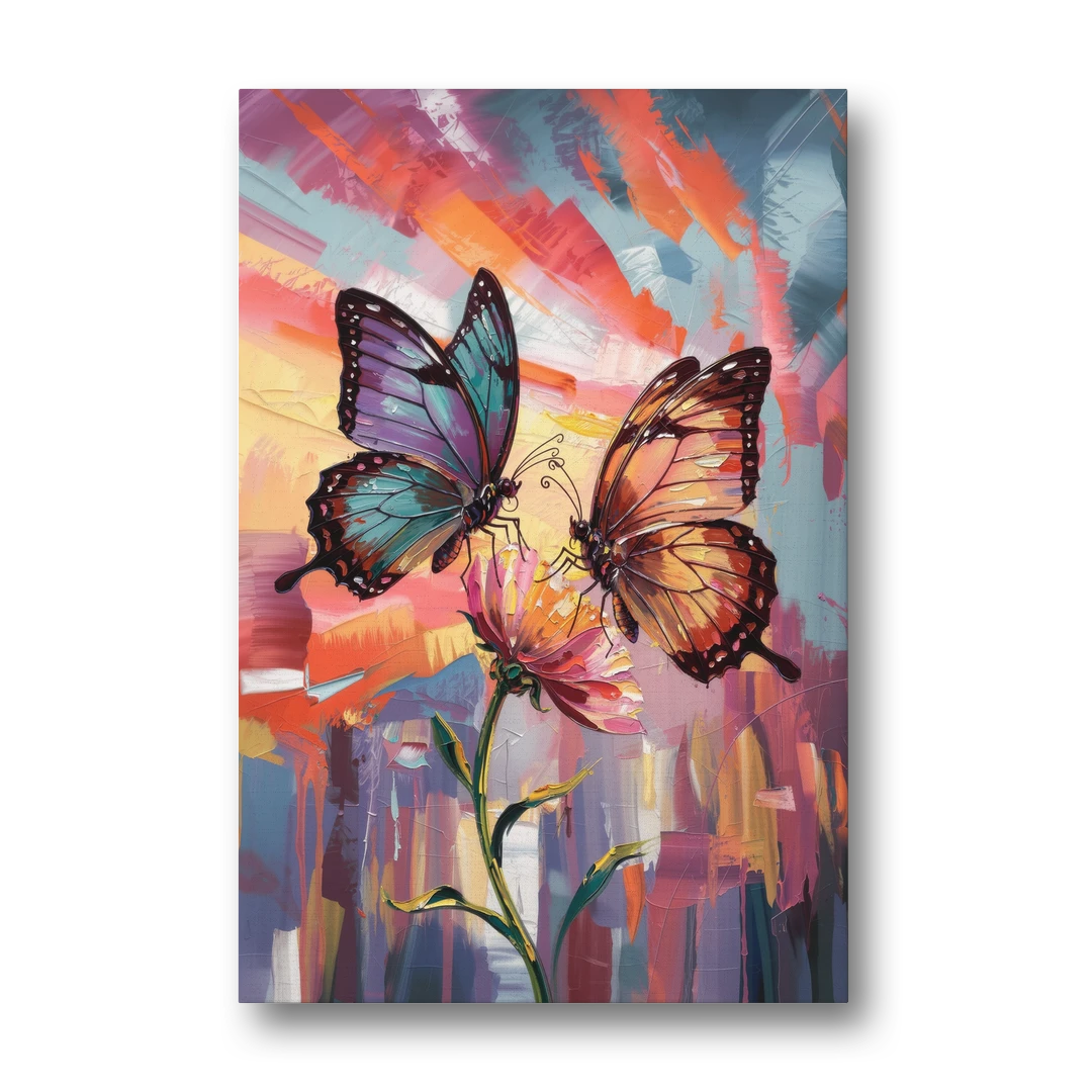 Affectionate Butterfly Kiss - Canvas Wall Art - Front