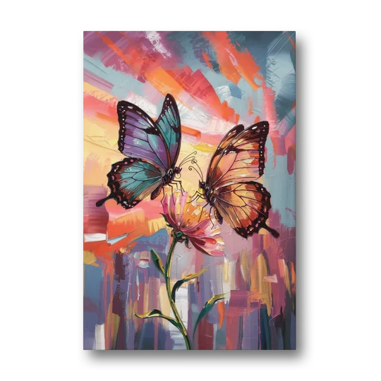 Affectionate Butterfly Kiss - Canvas Wall Art - Front