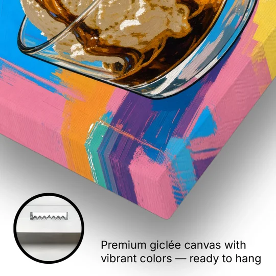 Affogato Espresso Pour in Pop Color - Canvas Wall Art - Gallery Wrap Corner