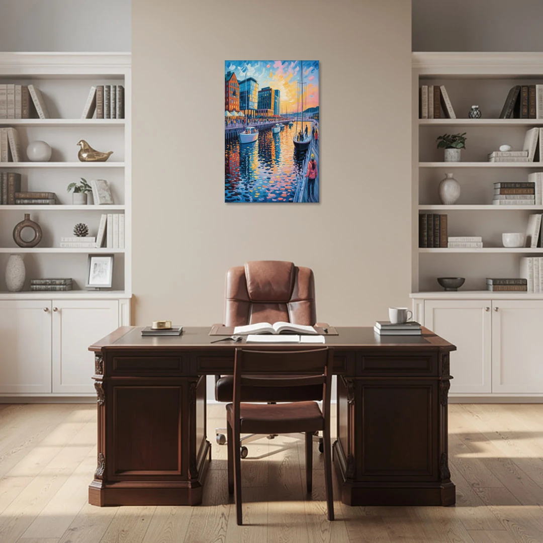Aker Brygge Vibes - Canvas Wall Art - Office - 24x36