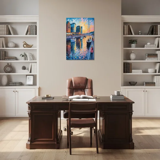 Aker Brygge Vibes - Canvas Wall Art - Office - 24x36