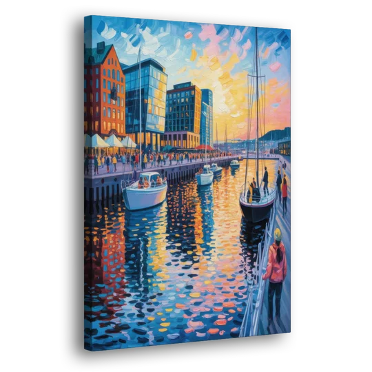 Aker Brygge Vibes - Canvas Wall Art - Side