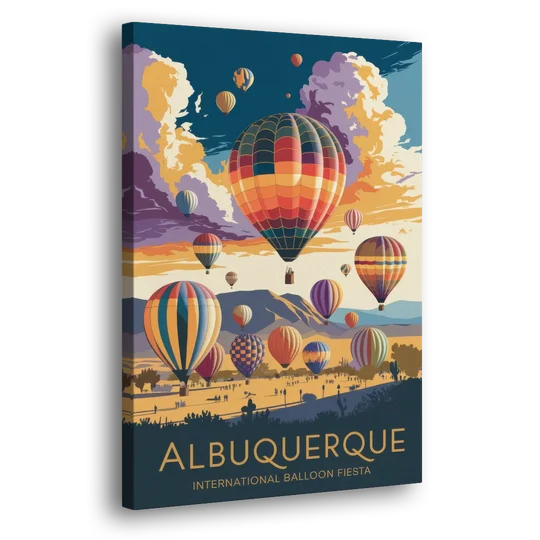 Albuquerque Balloon Fiesta - Canvas Wall Art - Side