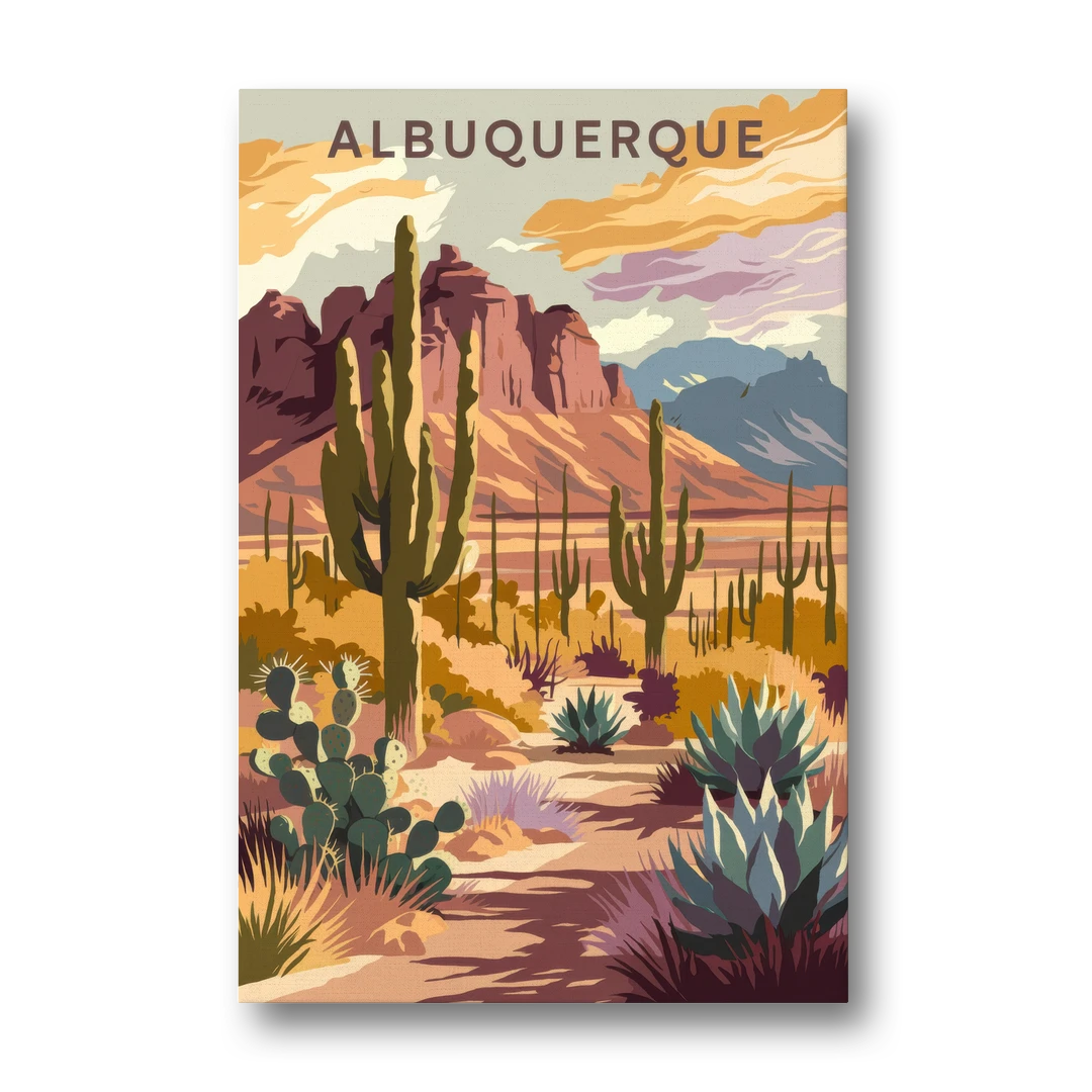 Albuquerque Desert Landscape - Canvas Wall Art - Front