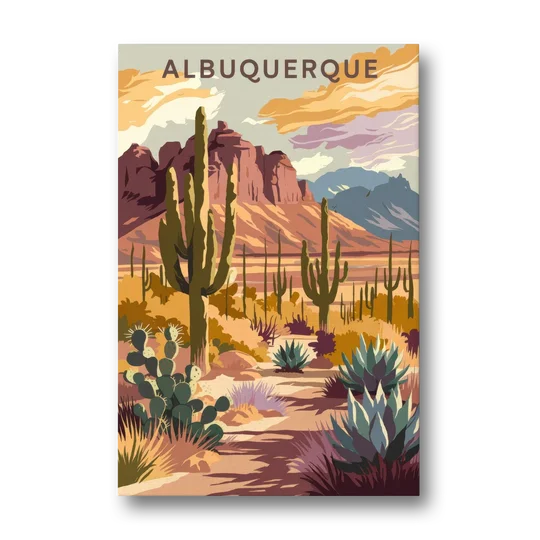 Albuquerque Desert Landscape - Canvas Wall Art - Front