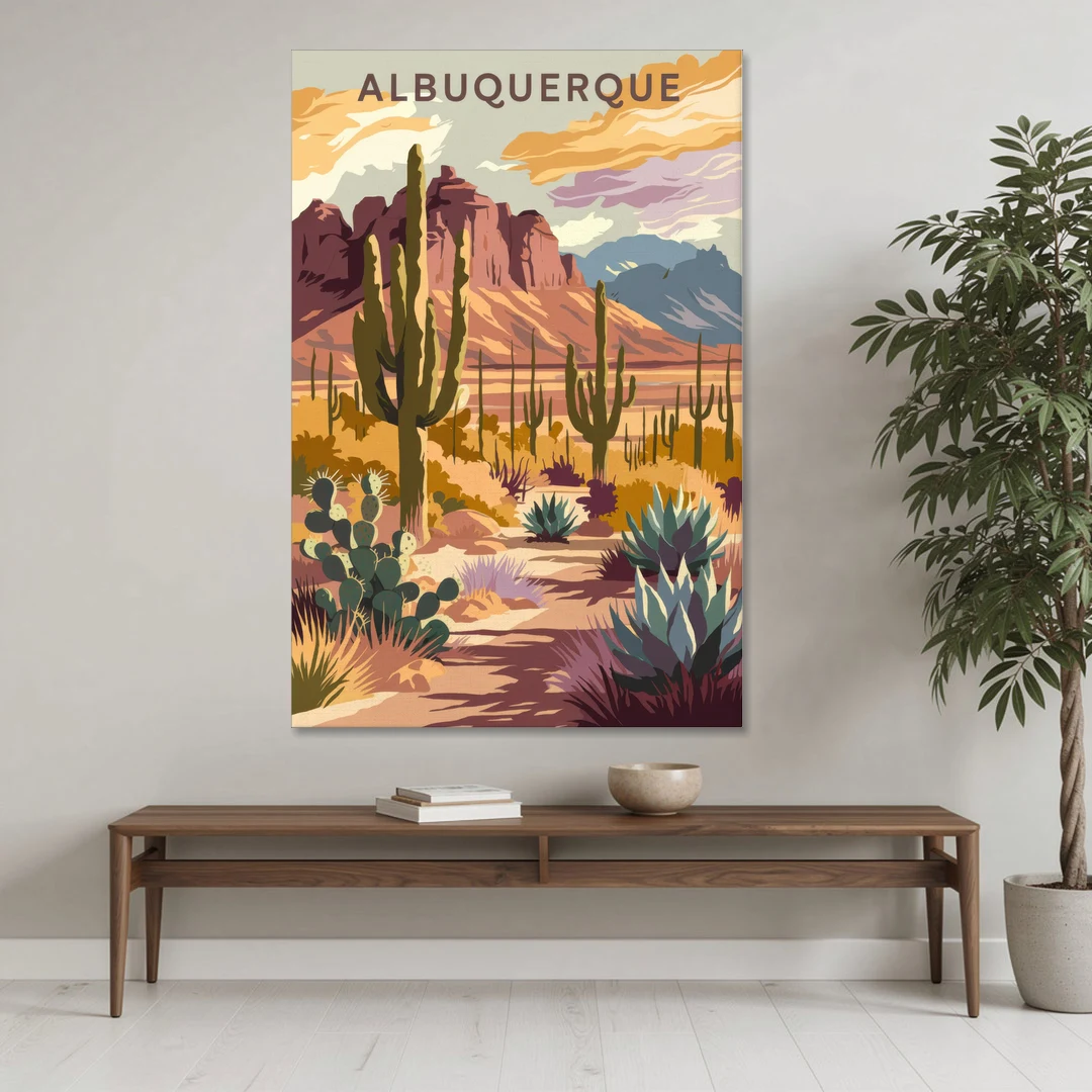 Albuquerque Desert Landscape - Canvas Wall Art - Coffee Table - 40x60