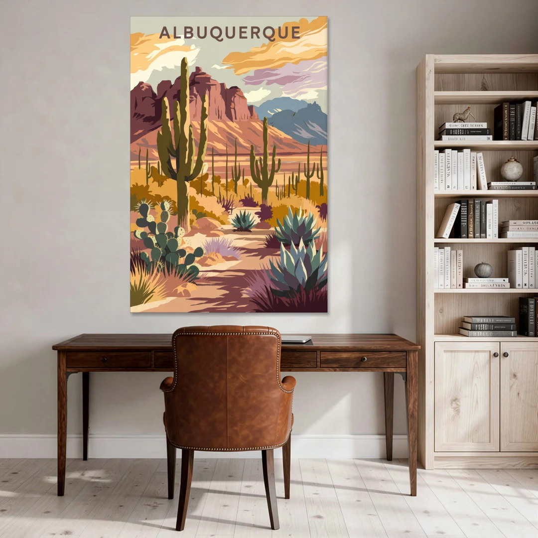 Albuquerque Desert Landscape - Canvas Wall Art - Office - 40x60