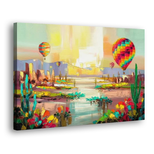 Albuquerque Hot Air Balloons - Canvas Wall Art - Side