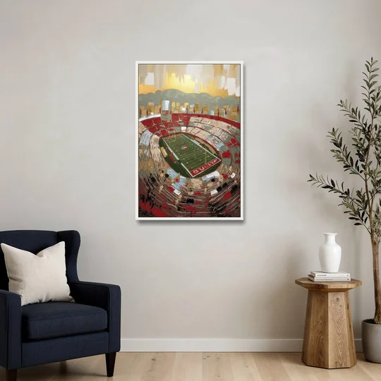 Albuquerque Lobo Pride - White Framed Canvas Wall Art - Sofa - 24x36