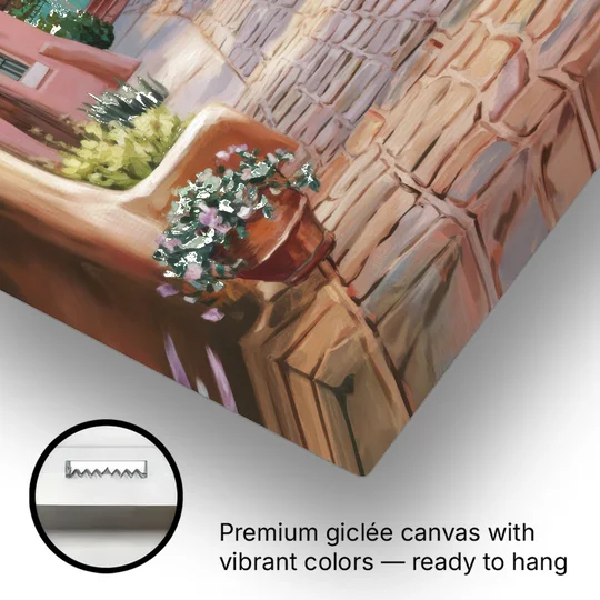 Albuquerque Old Town Charm - Canvas Wall Art - Gallery Wrap Corner