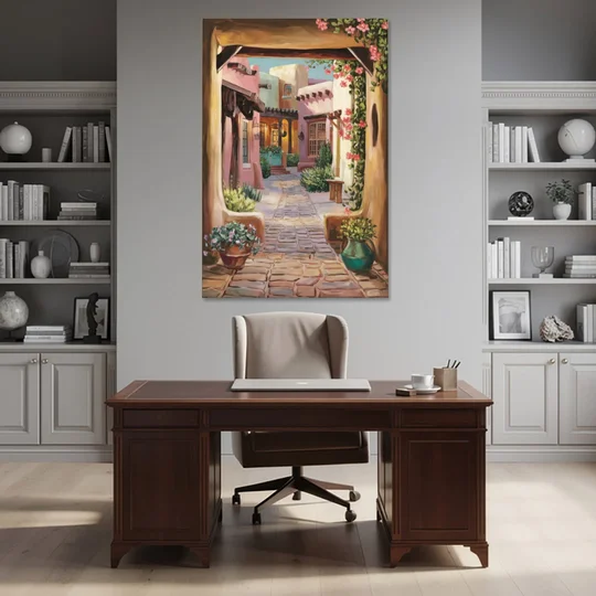Albuquerque Old Town Charm - Canvas Wall Art - Office - 40x60