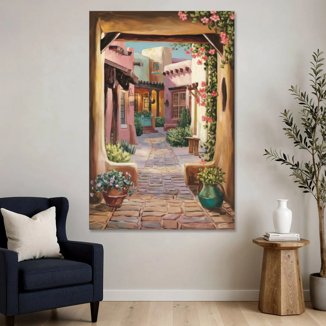 Albuquerque Old Town Charm - Canvas Wall Art - Sofa - 40x60