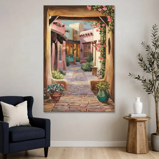 Albuquerque Old Town Charm - Canvas Wall Art - Sofa - 40x60