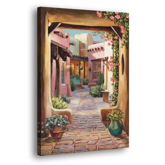 Albuquerque Old Town Charm - Canvas Wall Art - Side
