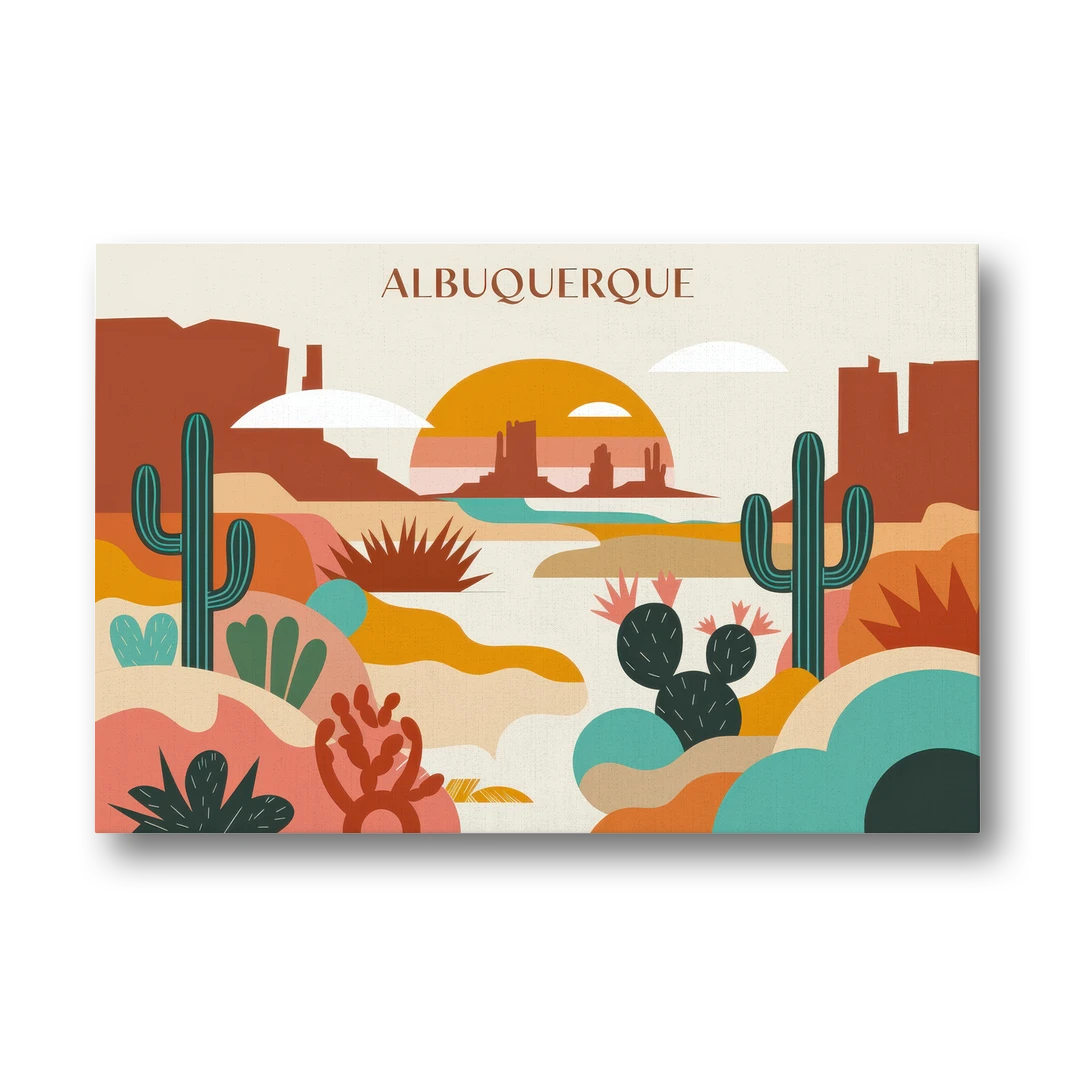 Albuquerque Southwest Colors - Canvas Wall Art - Front